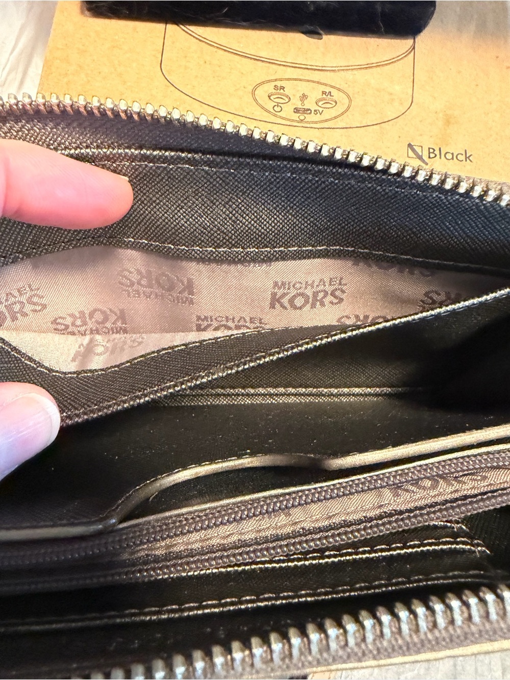 Michael Kors Metallic Bronze Logo Zip Wallet - Picture 11 of 11